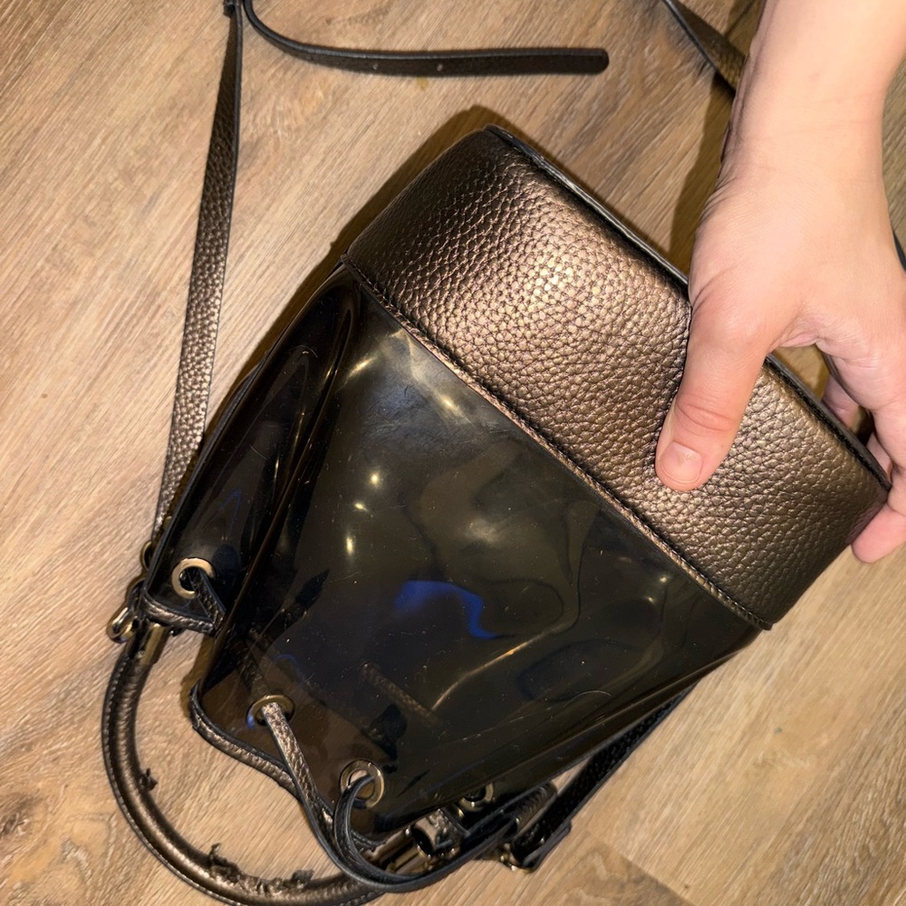 Elegant Black brown transparent Bucket Bag crossbody Zara - Picture 6 of 12